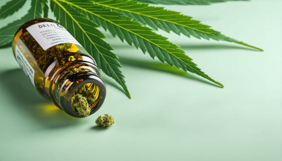 Cannabis plant material on laboratory table for scientific examination