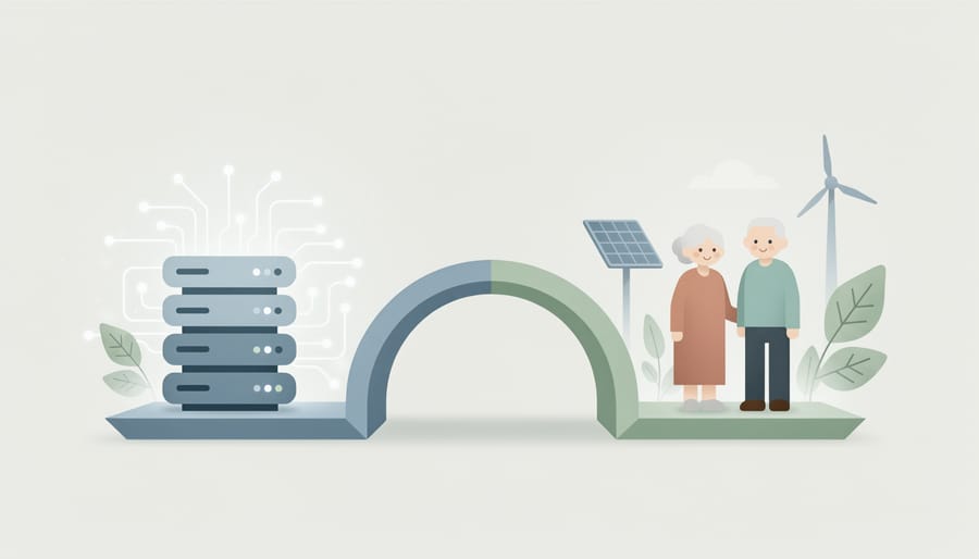A home charging setup for healthcare devices with a garden scene softly blurred in the background.